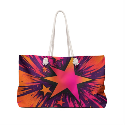 PINK-N-ORANGE STAR Weekender Bag