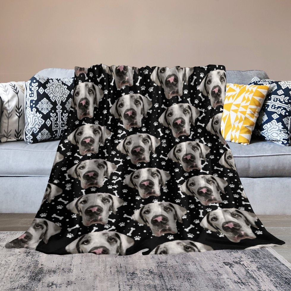 FACE w PAWS-n-BONES  Blanket-30"x40" (Dual-sided Printing)