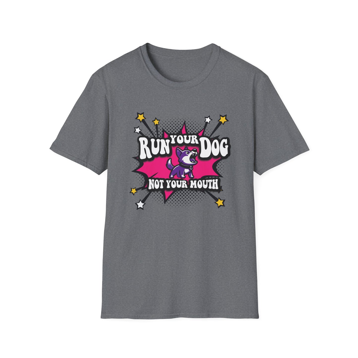 RUN YOUR DOG - Comic - Unisex Softstyle T-Shirt