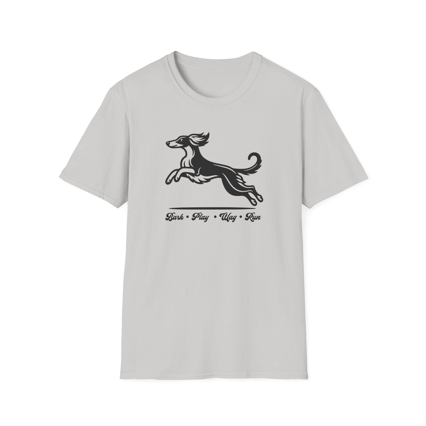 Play WINDSPRITE - Silken Windhound Waving Unisex Softstyle T-Shirt