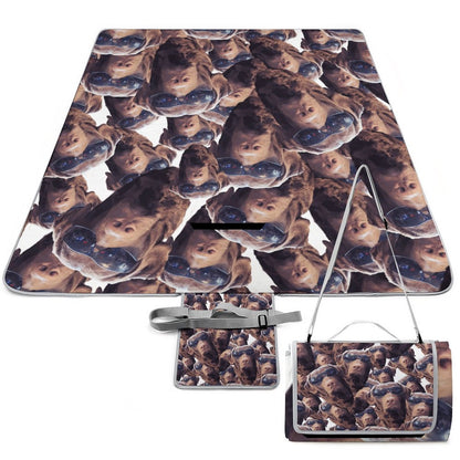 FOXY LADY _ LAB _ COLLAGE FACE DESIGN -Square Picnic Mat