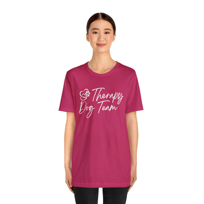 3-THERAPY  DOG TEAM   - Unisex Short Sleeve Tee