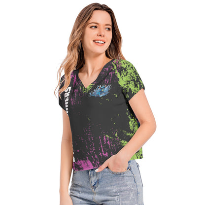 SWAMP RUNNERS 11 Batwing Sleeve V-Neck Top