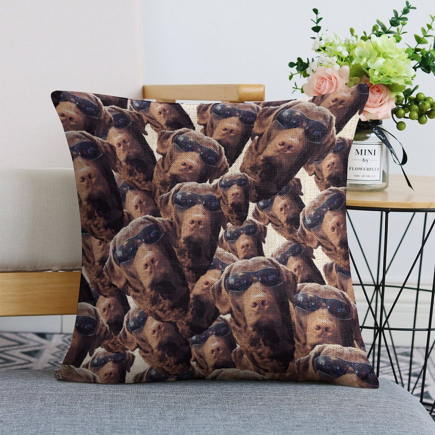 FOXY LADY _ LAB _ COLLAGE FACE DESIGN -Personalized Photo Pillowcases (Pillow Excluded) (Dual-sided Printing)