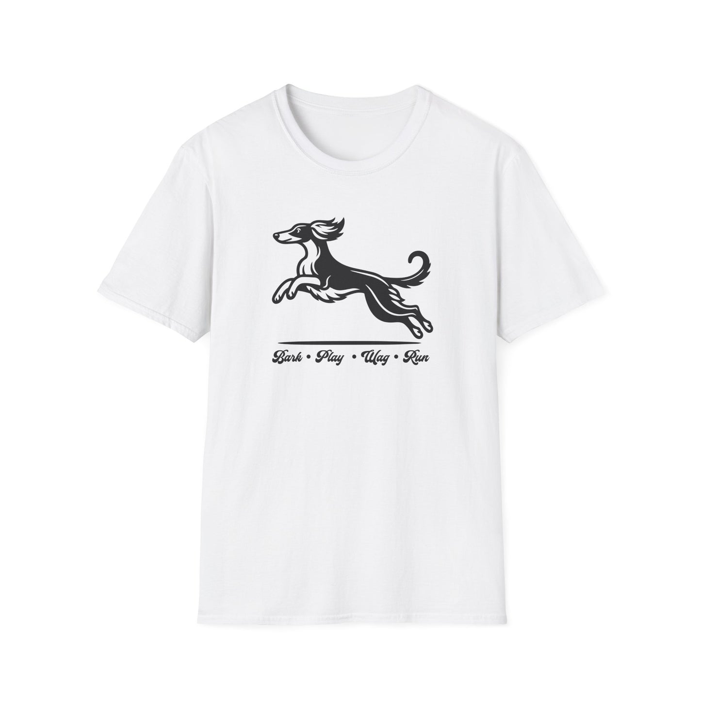 Play WINDSPRITE - Silken Windhound Waving Unisex Softstyle T-Shirt