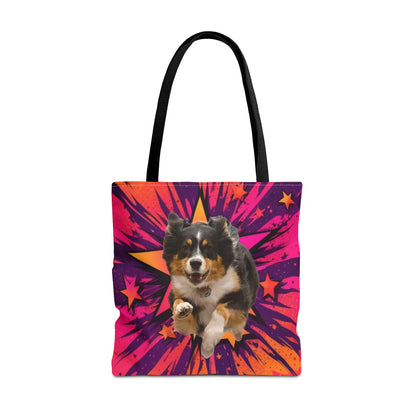 CHOOSE BACKGROUND! CUSTOM PINK ORANGE  TOTE