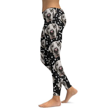 FACE w PAWS-n-BONES  Yoga Pants