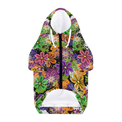 NEON FLOWERS Pet Hooded Sweatshirt