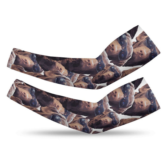 FOXY LADY _ LAB _ COLLAGE FACE DESIGN - Cooling UV-Proof Arm Sleeves (A Pair)