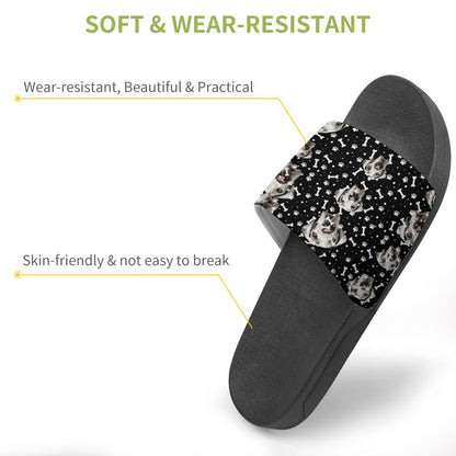 FACE w PAWS-n-BONES SLIP ON SANDLES