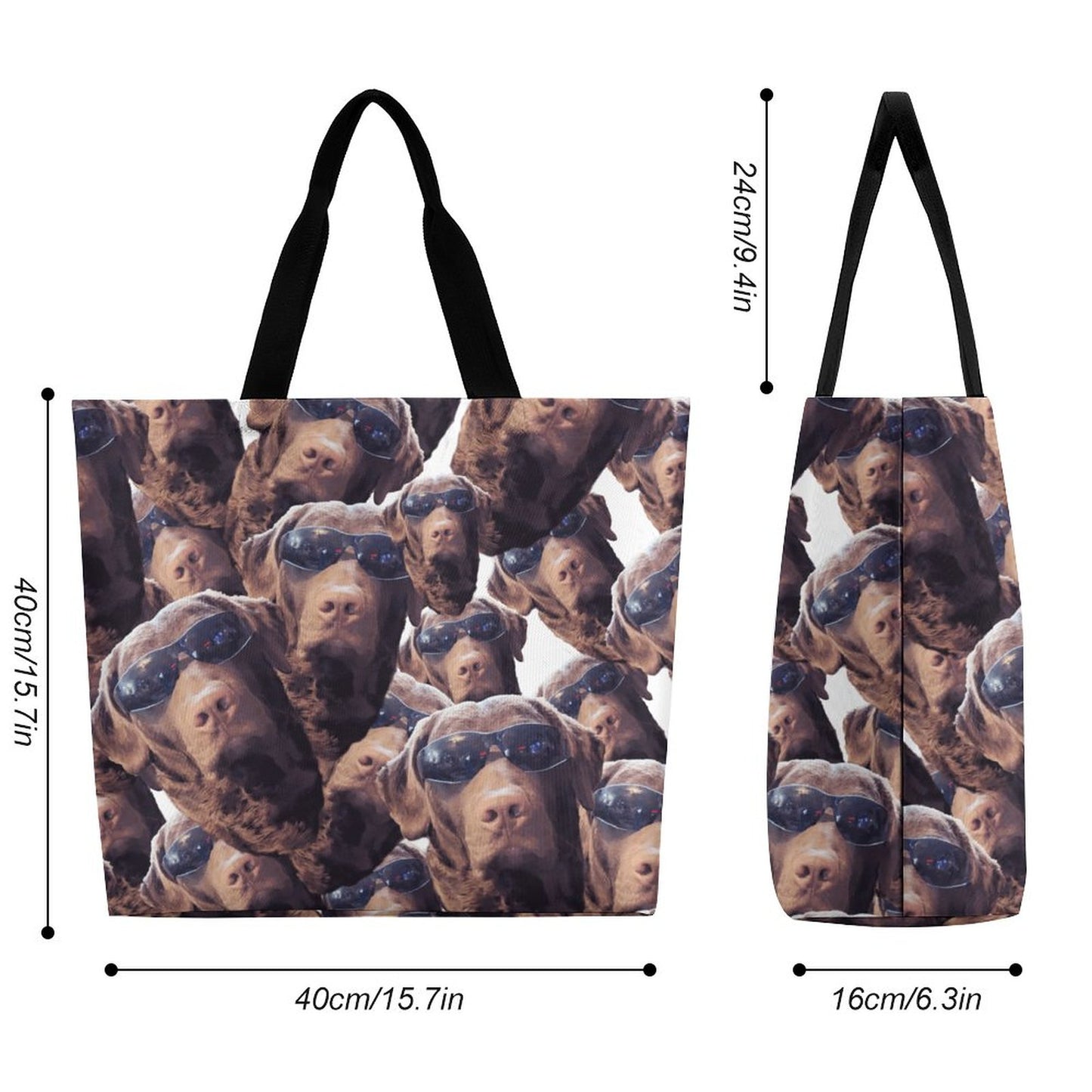 FOXY LADY _ LAB _ COLLAGE FACE DESIGN - Large One Shoulder Shopping Bag