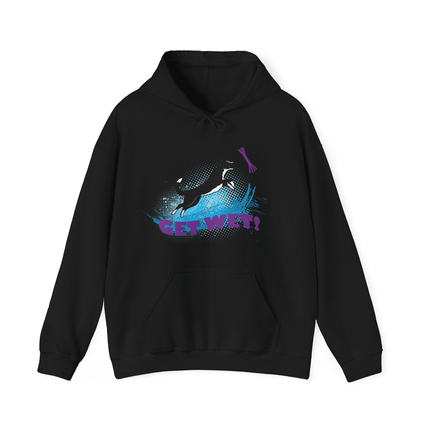 *Get Wet* SMOOTH BORDER COLLIE - Unisex Heavy Blend™ Hooded Sweatshirt