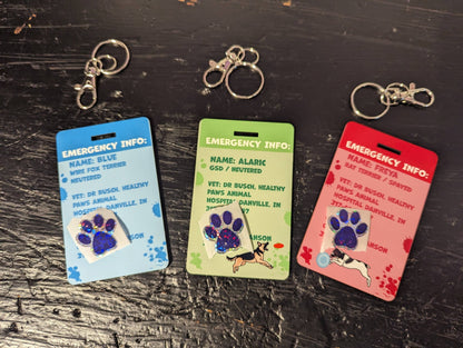 CRATE/BAG TAG - EMERGENCY INFO