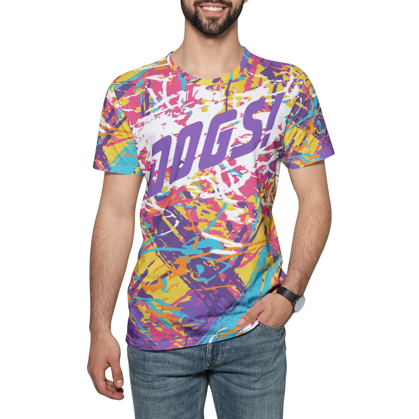 DOGS Grunge Style - Unisex All-Over Print Cotton T-shirts