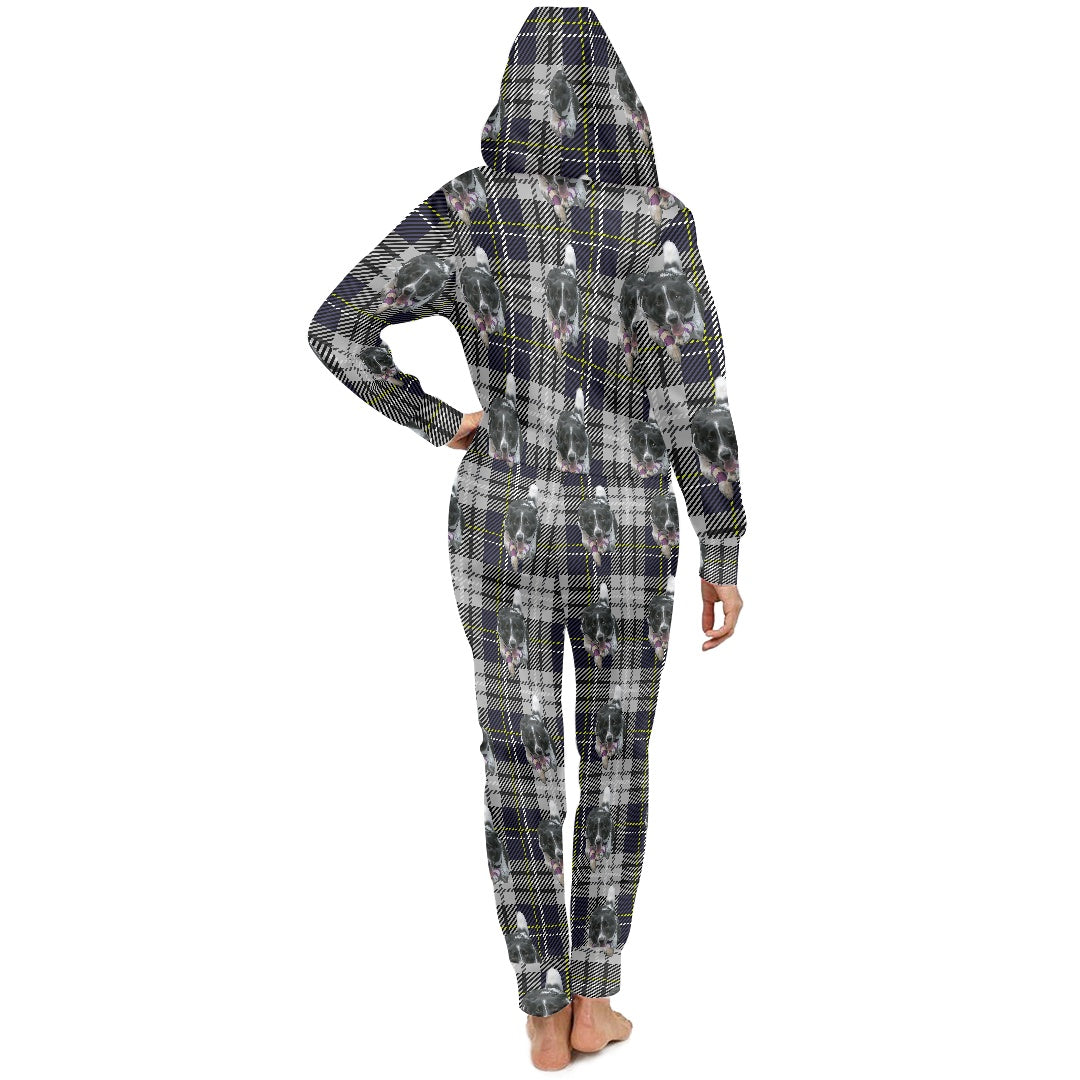 Women's hooded long sleeve jumpsuit no loaded