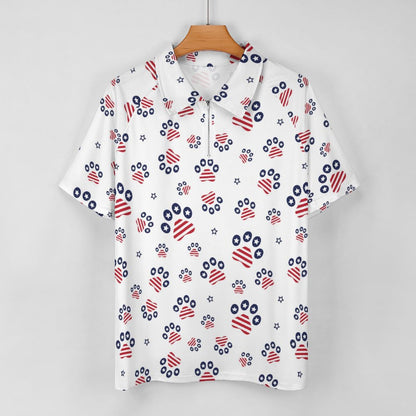 PATRIOTIC - PAWS-N-STARS Short Sleeved Sportswear Men's T Shirt