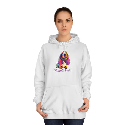 LIVIN THE BASSET LIFE 3 Unisex College Hoodie