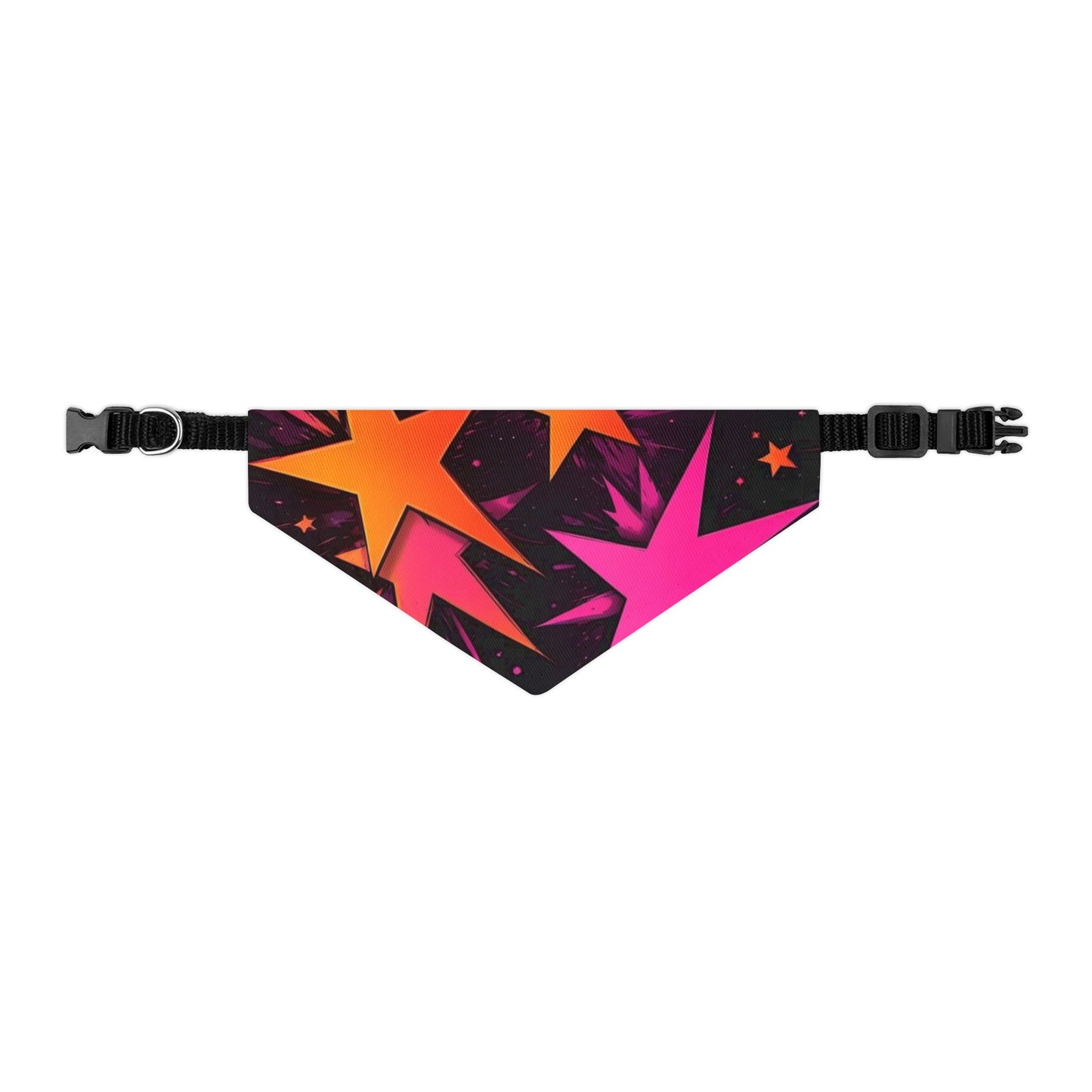 PINK ORANGE SUPER STARS Pet Bandana Collar