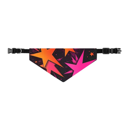 PINK ORANGE SUPER STARS Pet Bandana Collar