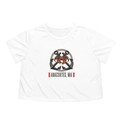 ANACORTES CRAB Women's Flowy Cropped Tee