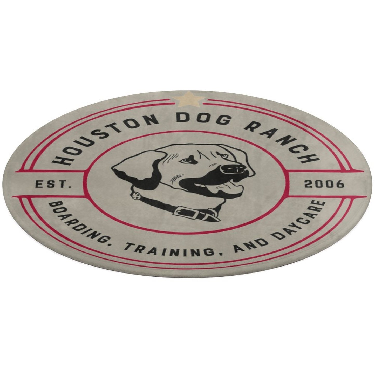 HOUSTON DOG RANCH Round Coral Velvet Warm Floor Mat
