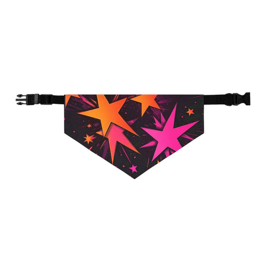 PINK ORANGE SUPER STARS Pet Bandana Collar