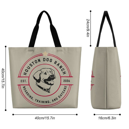 HOUSTON DOG RANCH Large One Shoulder Shopping Bag (All-Over Printing)