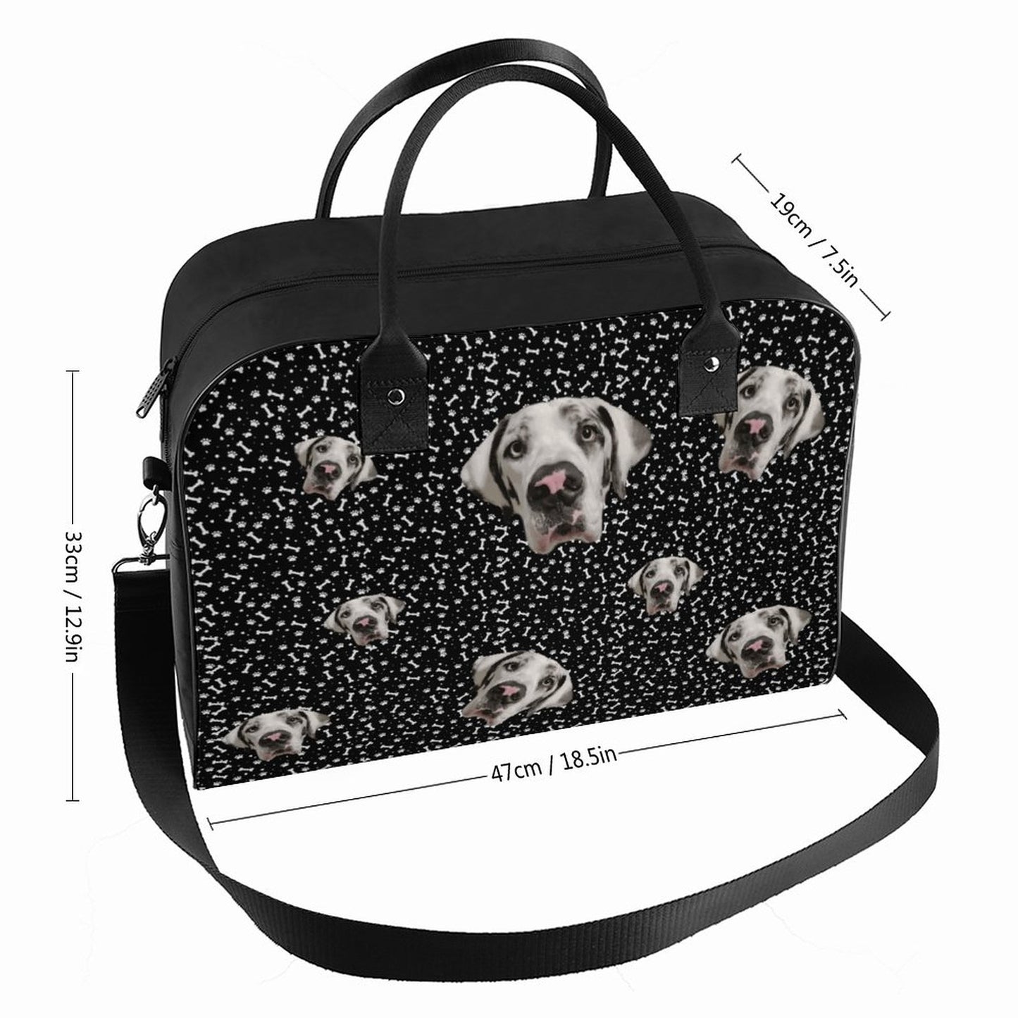 FACE w PAWS-n-BONES Travel Bag