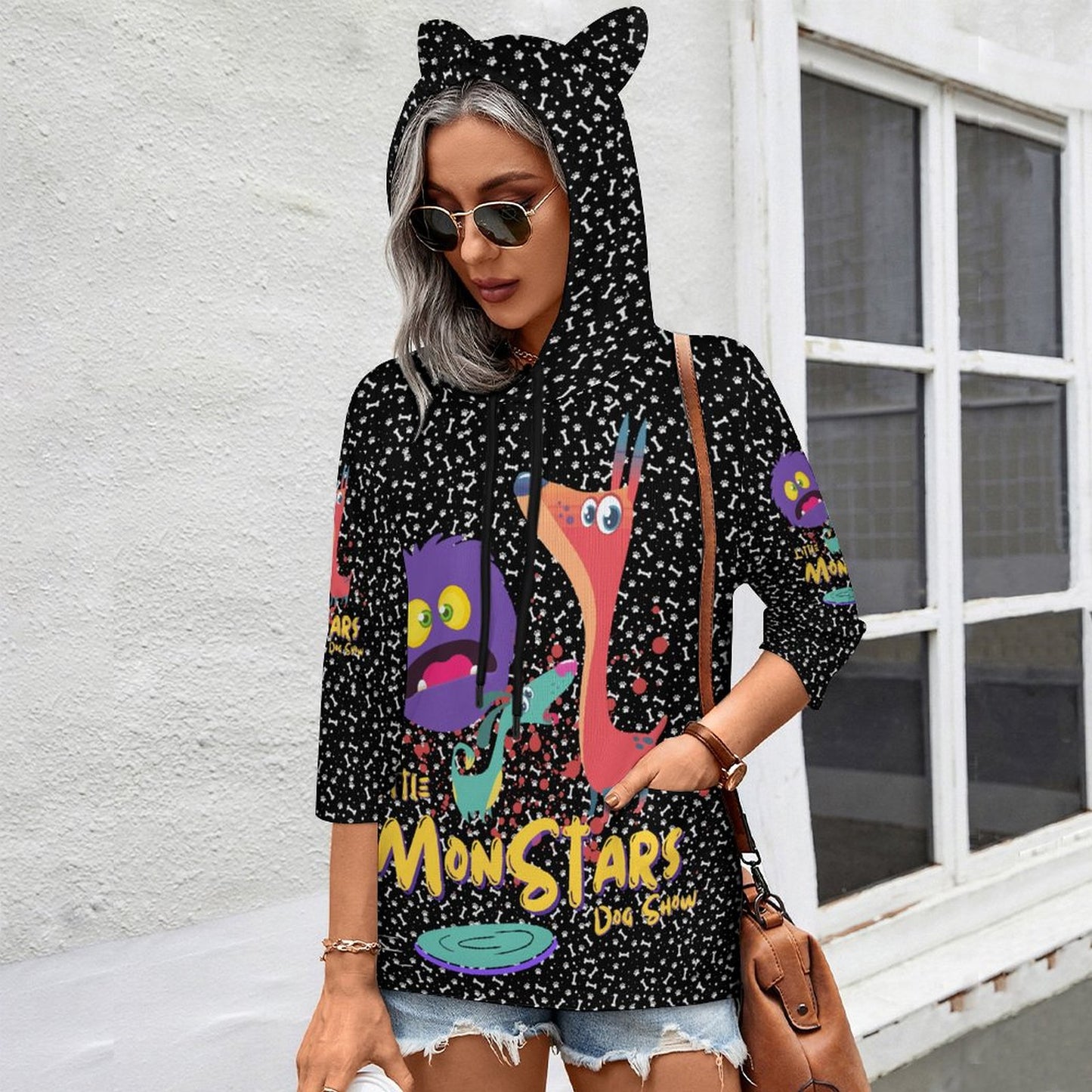 little monsters sunglasses LITTLE MONSTERS Hooded Pullover DS004 (All-Over Printing) – DZK9 Designs