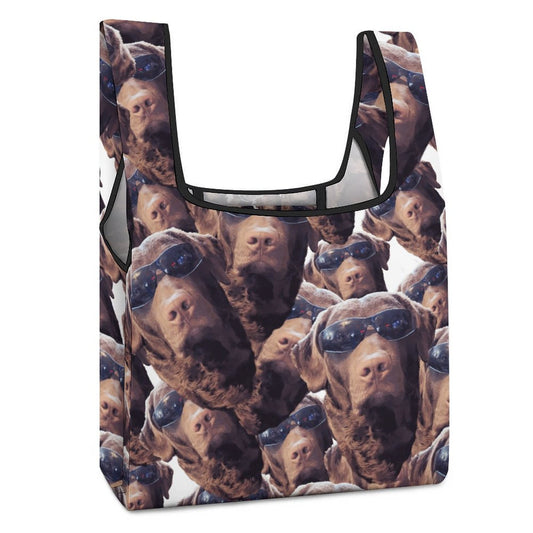 FOXY LADY _ LAB _ COLLAGE FACE DESIGN - Reusable Grocery Bags