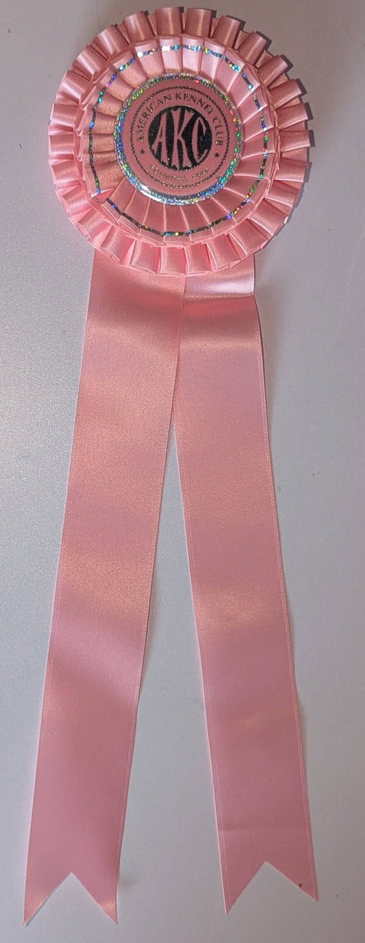ROSETTE  - 5"   PINK SPARKLE AKC STARTER