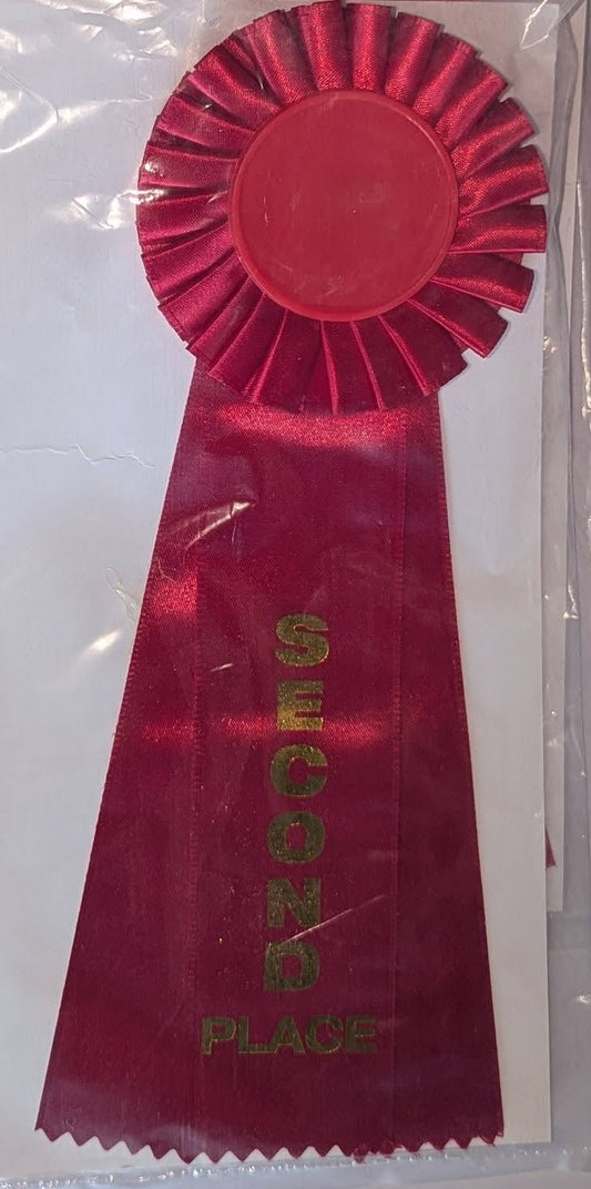 ROSETTE  - 4" RED SECOND PLACE