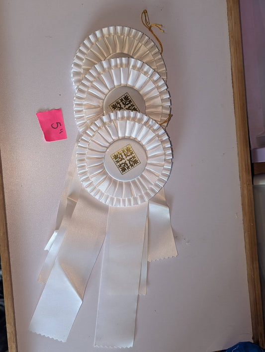 ROSETTE  - 5" WHITE WINTER