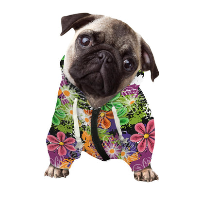 NEON FLOWERS Pet Hooded Sweatshirt