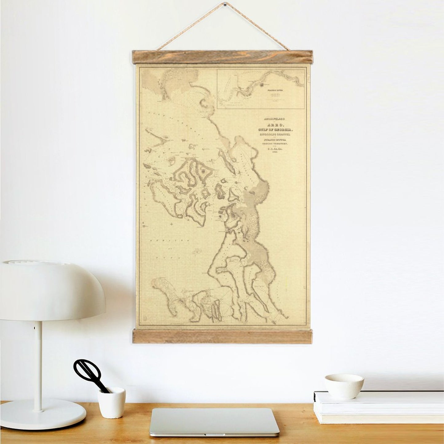 Framed Flax Painting Wall Decor