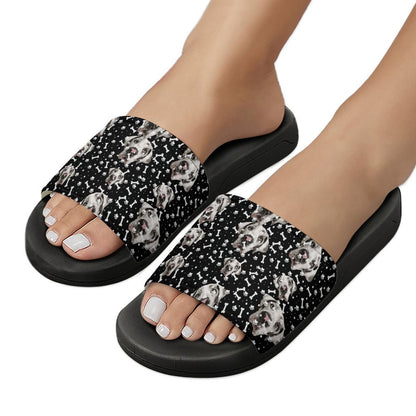 FACE w PAWS-n-BONES SLIP ON SANDLES