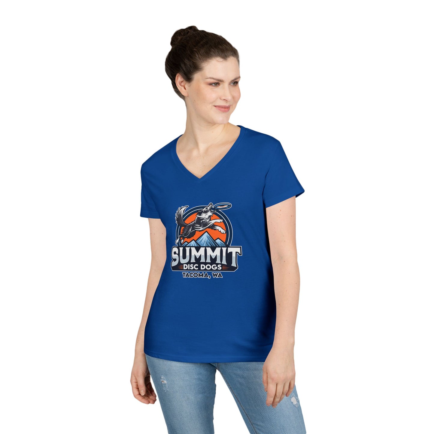 *SUMMIT DISC DOGS Ladies' V-Neck T-Shirt