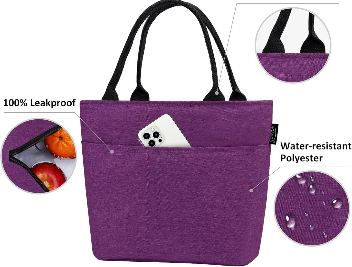 Aosbos Insulated Lunch Cooler Bag