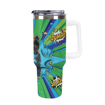 mUrphy 40oz Insulated Tumbler with Handle and Straw