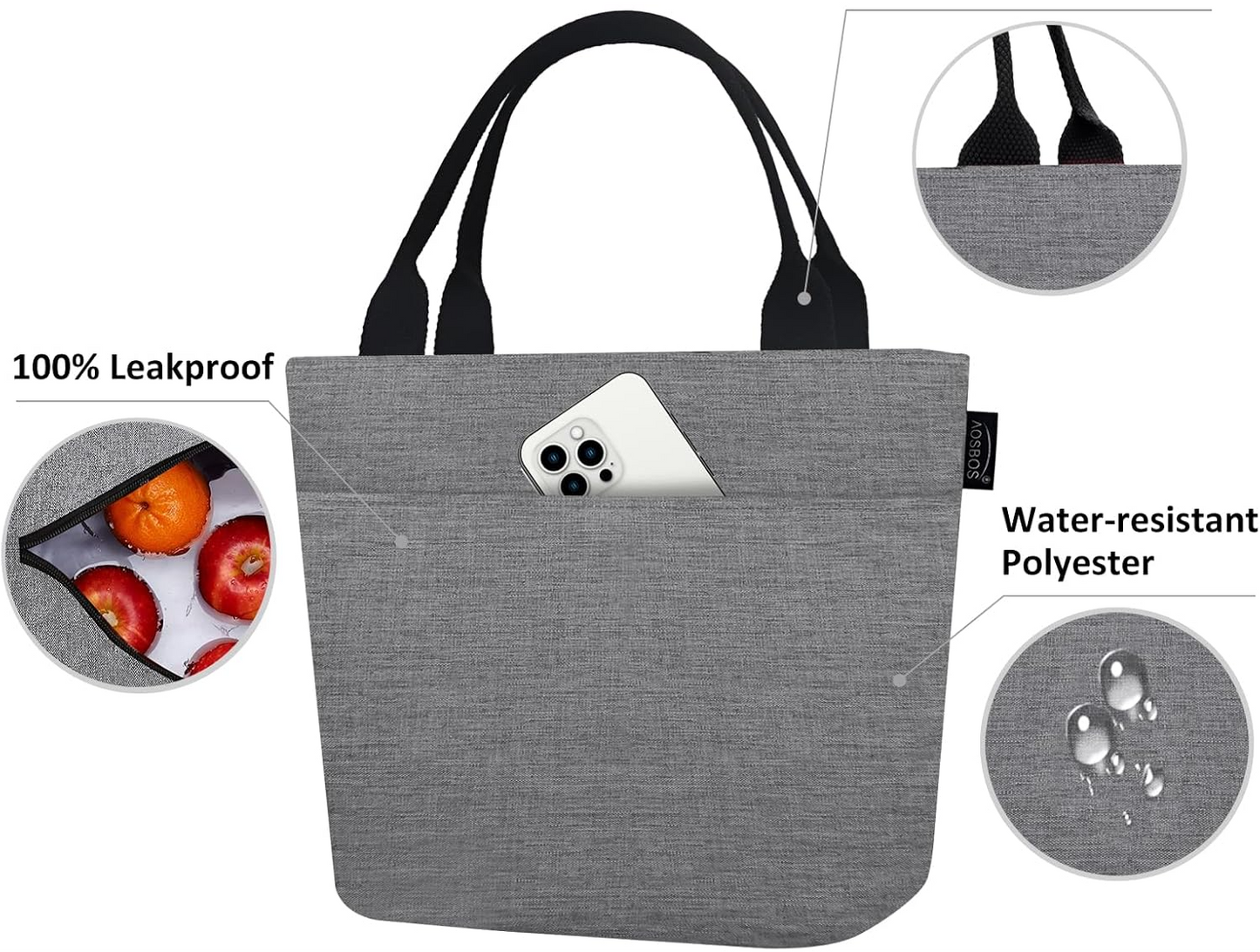 Aosbos Insulated Lunch Cooler Bag