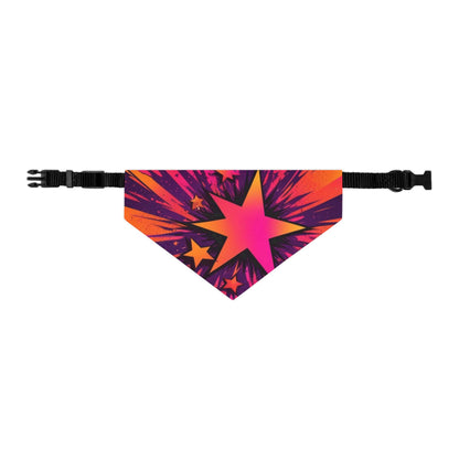 PINK ORANGE STAR Pet Bandana Collar