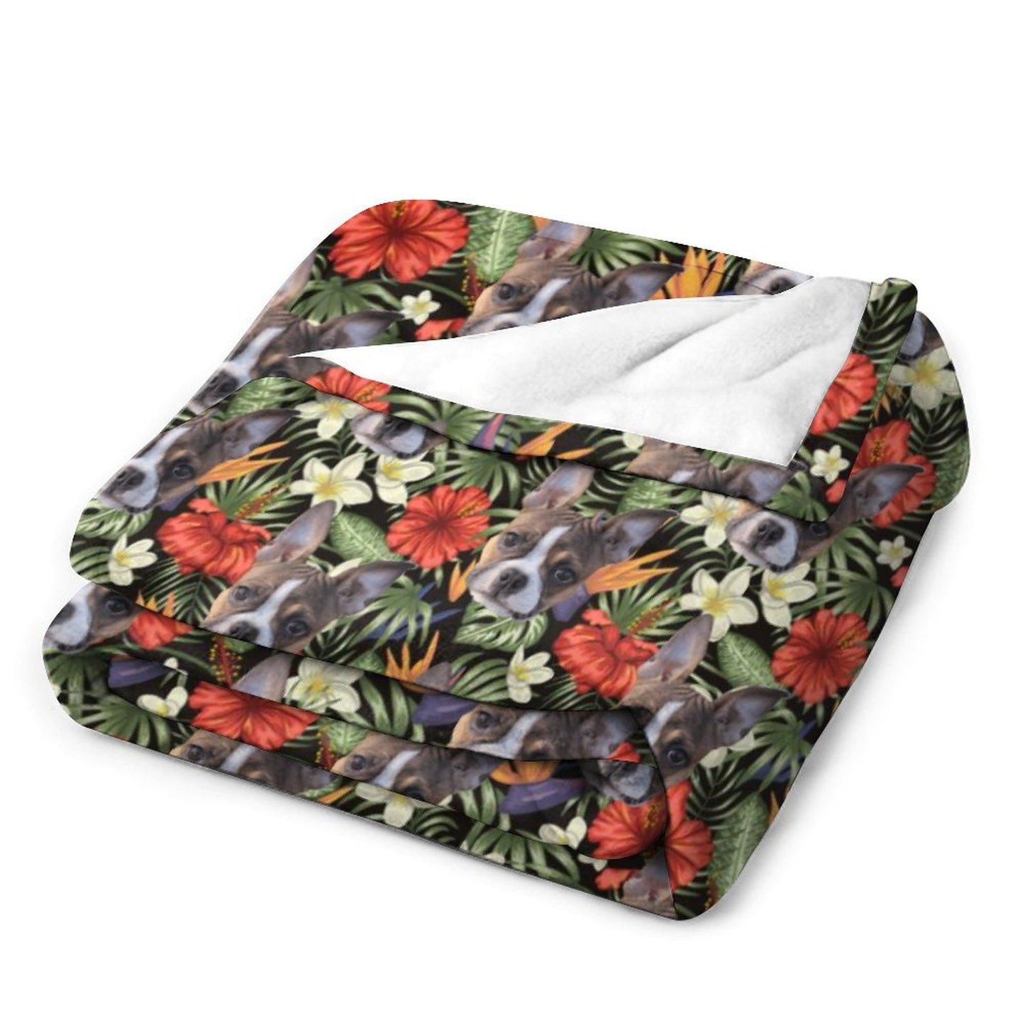 HAWAIIAN STYLE FACE -  Flannel Throw Blanket-60"x80"