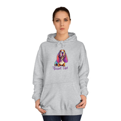 LIVIN THE BASSET LIFE 3 Unisex College Hoodie