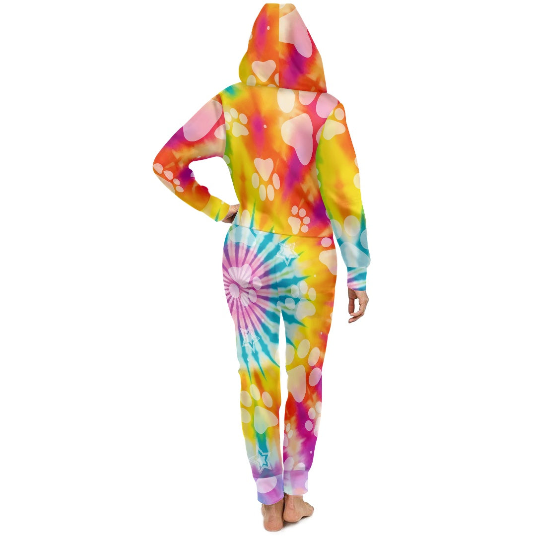 Women's hooded long sleeve jumpsuit