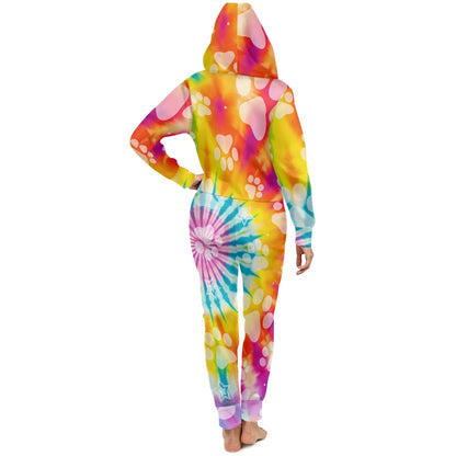 Women's hooded long sleeve jumpsuit