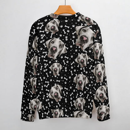 FACE w PAWS-n-BONES Men's Crew Neck Sweater