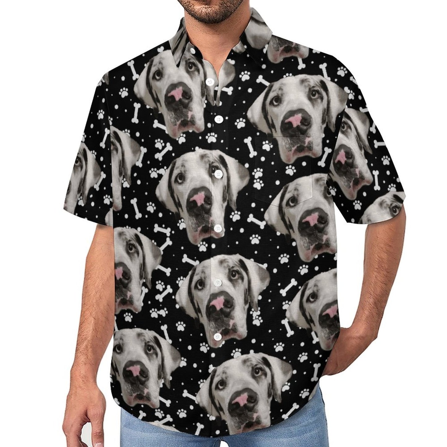 FACE w PAWS-n-BONES Short Sleeve Shirt