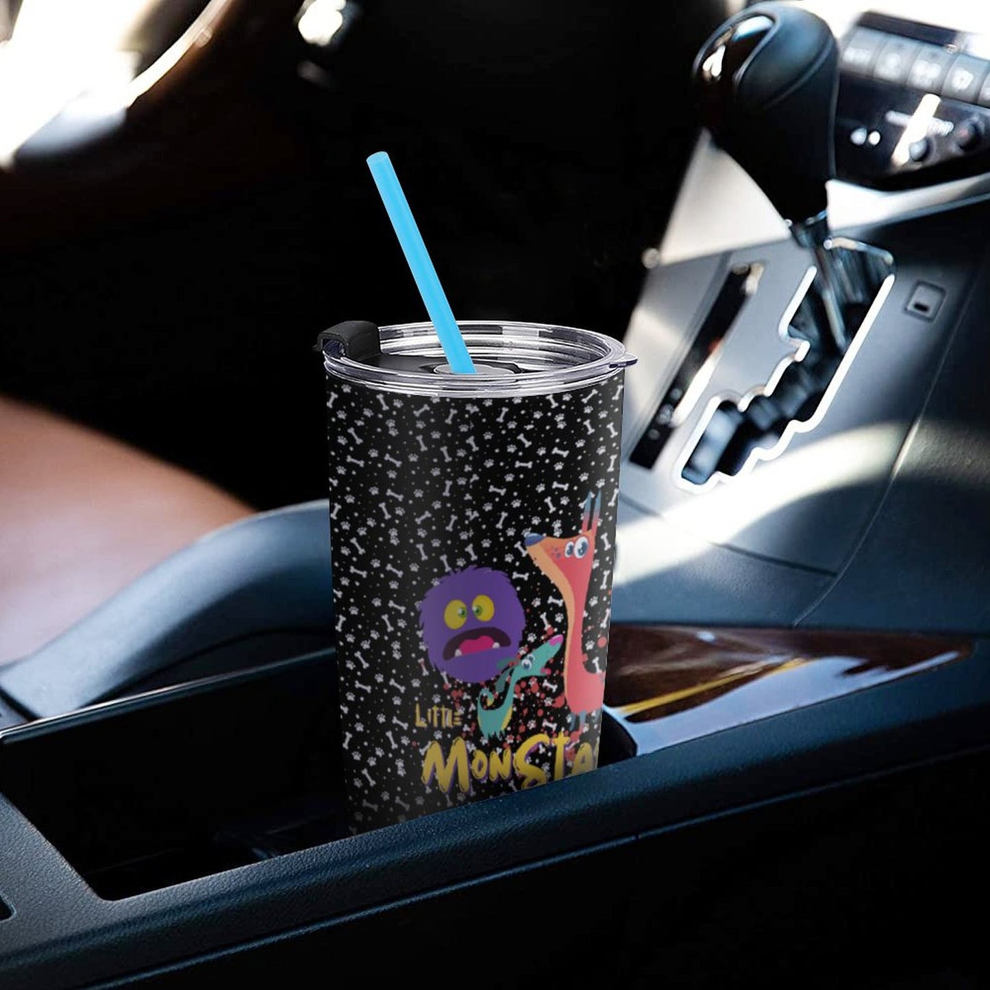 LITTLE MONSTERS Car Travel Coffee Mug with Lid (All-Over Printing)