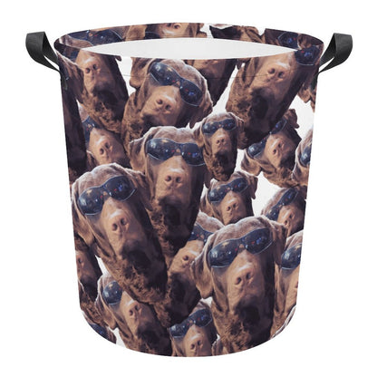 FOXY LADY _ LAB _ COLLAGE FACE DESIGN -Collapsible Laundry Basket