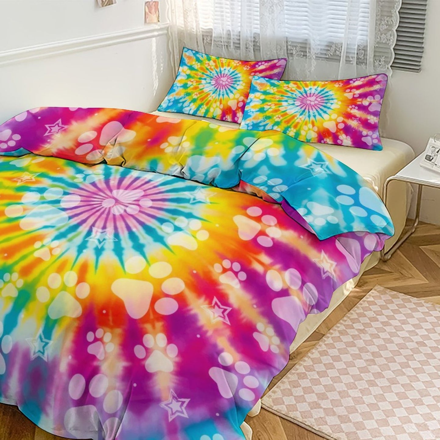 GROOVY PAWS  3-Piece Bedding Set-90"x90"